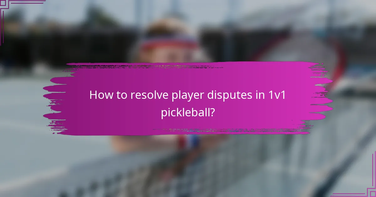 How to resolve player disputes in 1v1 pickleball?