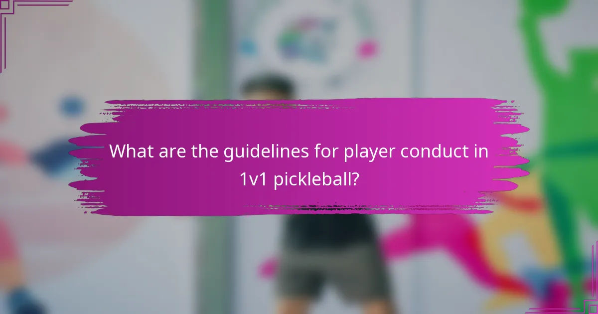 What are the guidelines for player conduct in 1v1 pickleball?