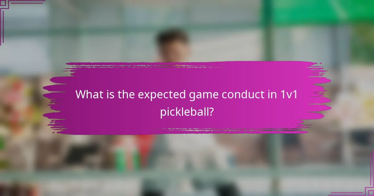 What is the expected game conduct in 1v1 pickleball?